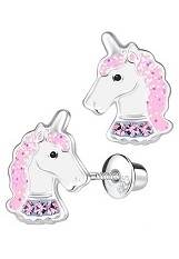 handsome silver stardust unicorn baby stud earrings